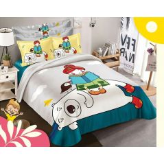 طقم سرير اطفال 6 قطع  مطبوع تابلوة مقاس 190 × 240 سم