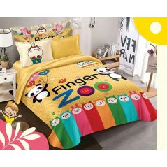 طقم سرير اطفال 6 قطع  مطبوع تابلوة مقاس 190 × 240 سم